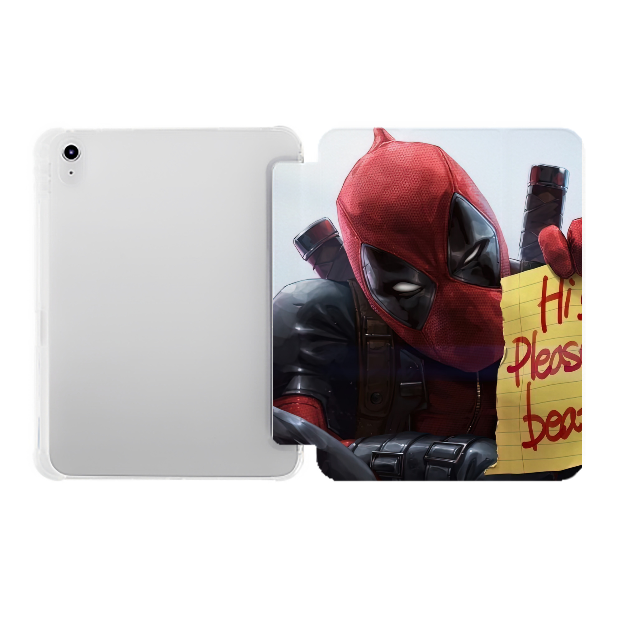 （画像用） Deadpool デッドプール IPad ケース ペン収納付き 三つ折りスタンド PUレザー×シリコン 対応機種9.5/10.5/10.9インチ